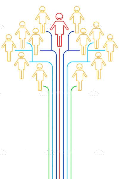 Abstract Networking Concept with Human Figures and Lines